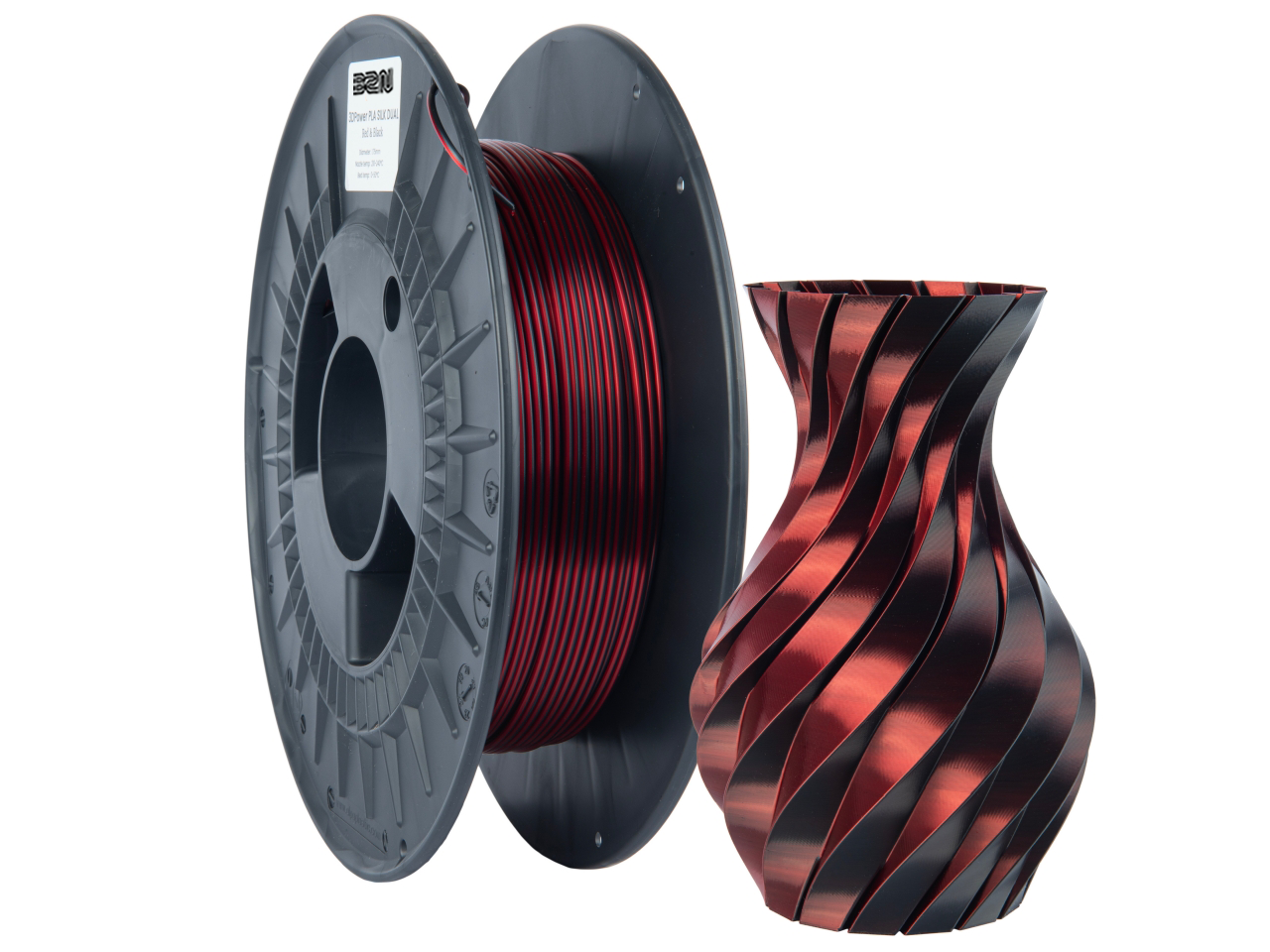 Filament B2N PLA SILK Dual Color 1.75mm Red+Black 0.3kg